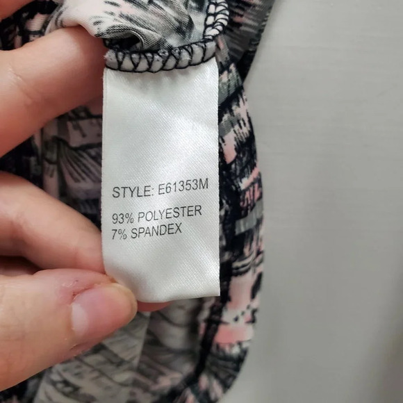 Conrad C Collection Pink Gray Abstract Liquid Knit Gemstone LS Blouse Size S - Picture 4 of 5